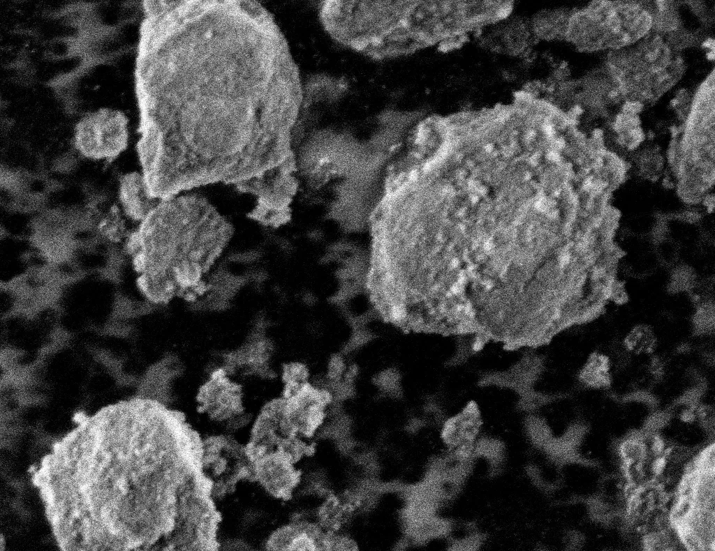 Cropped grayscale particle detail