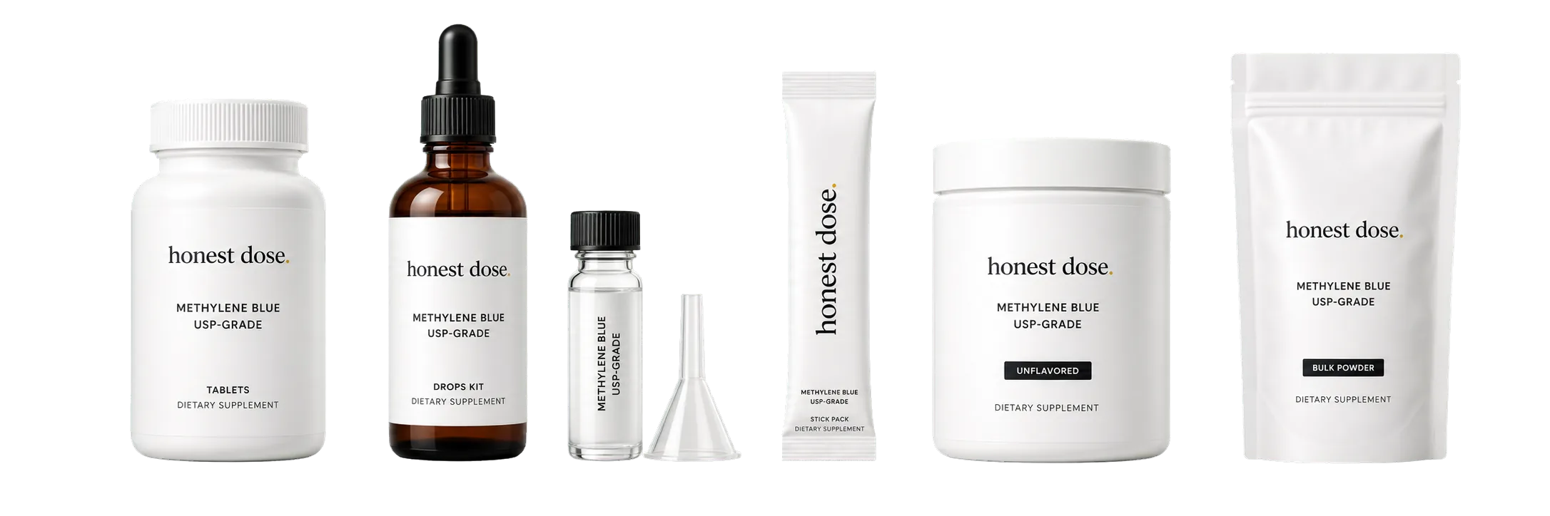 Honest Dose methylene blue format lineup